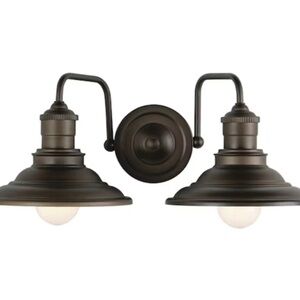 allen + roth Hainsbrook 18.25-in 2 -Light Antique Bronze Coastal Vanity light